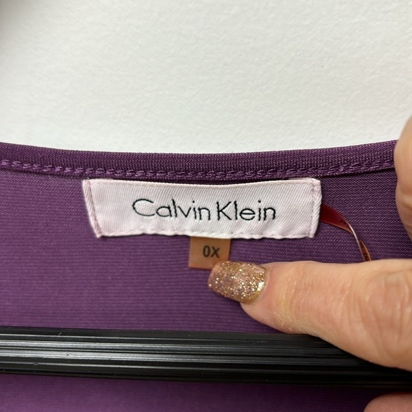 Calvin Klein Women's Elegant Sparkly Sequin Mesh Sleeveless Purple, size 0X - Picture 2 of 5